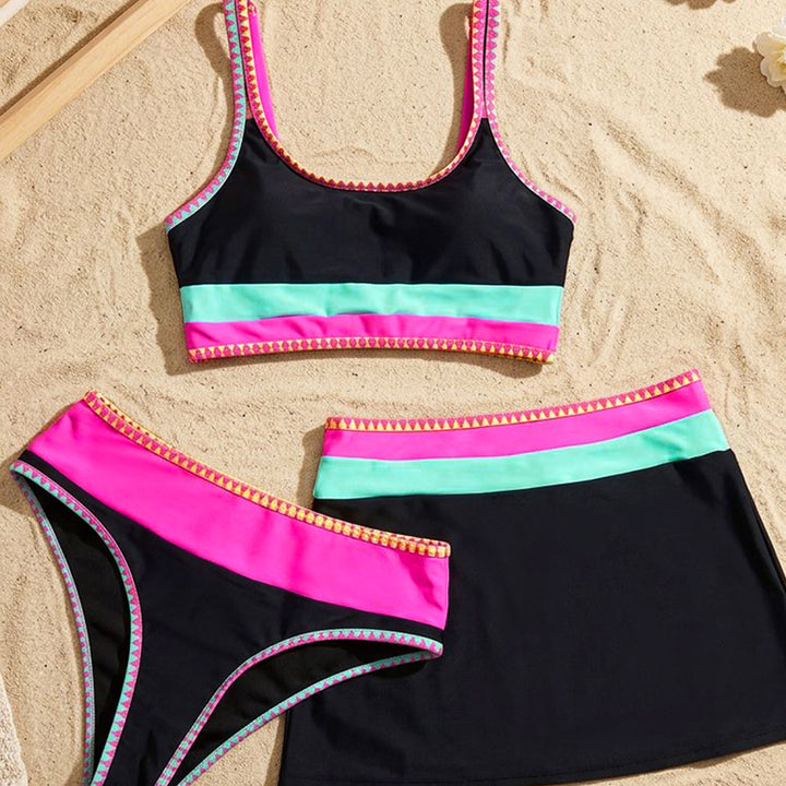 Damen Buntes Sportliches Bikini-Set Echo Archiv
