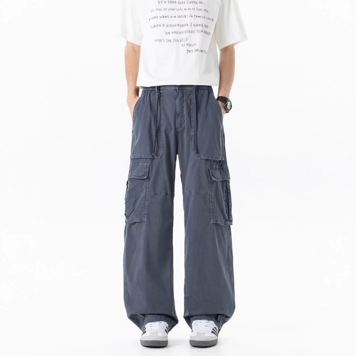 Herren Extraweite Utility-Cargo-Hose im Baggy‑Cut mit elastischem Bund und Mehrfachklappentaschen Echo Archiv