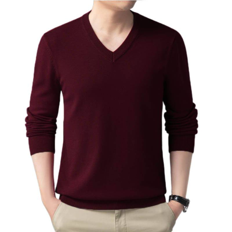 Herren Feiner V‑Ausschnitt Feinstrickpullover in schlanker Passform Echoarchiv
