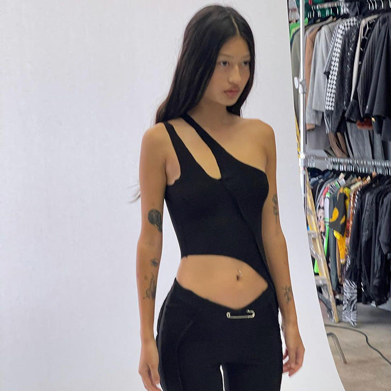 Damen asymmetrischer Jumpsuit mit modischem Cut-Out und eleganter Taillierung Echo Archiv