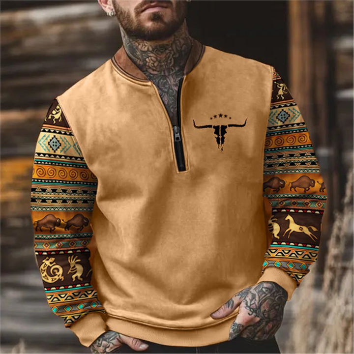 Herren Sweatshirt mit modischem Reißverschluss Echoarchiv