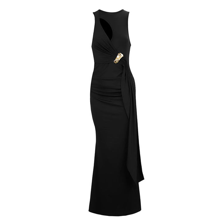 Damen figurbetontes Abendkleid mit asymmetrischem Schnitt und eleganter Drapierung Echo Archiv