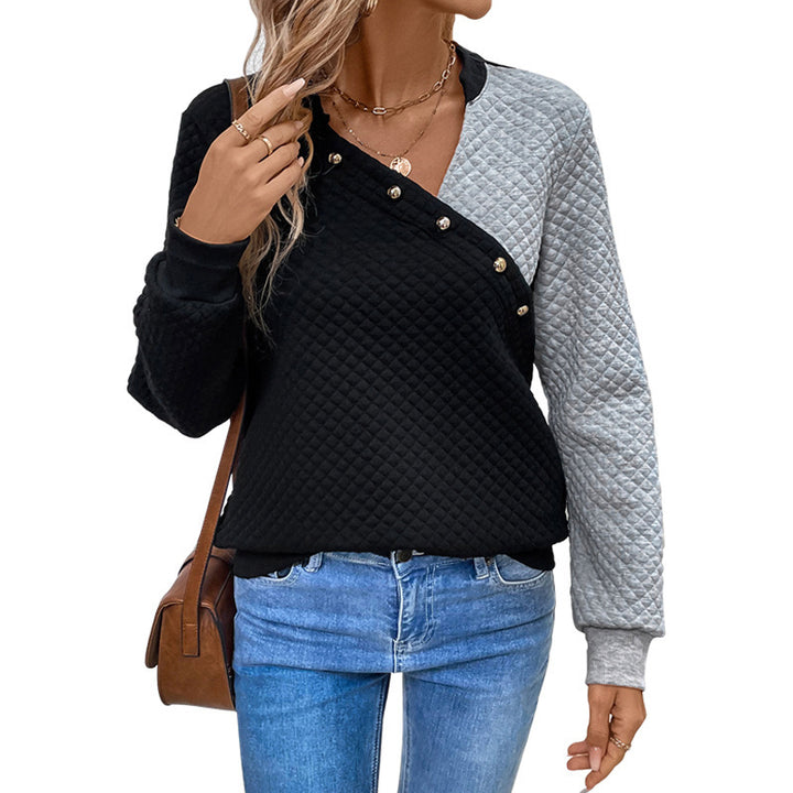 Damen Modischer Sweatshirt mit Kettenknopf-Details Echo Archiv