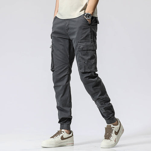 Herren Freizeits-Utility-Cargohose im Joggerstil mit teil-elastischem Bund und multifunktionalen Frontklappen Echo Archiv