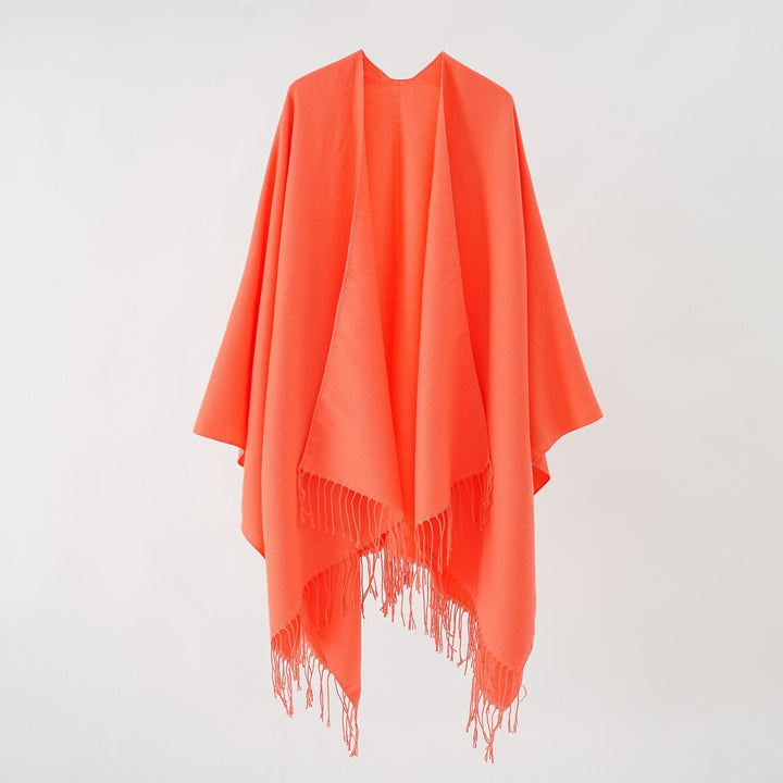 Damen Modischer Fransen-Poncho Aus Weichem Material mit Luxuriösem Fall Echoarchiv