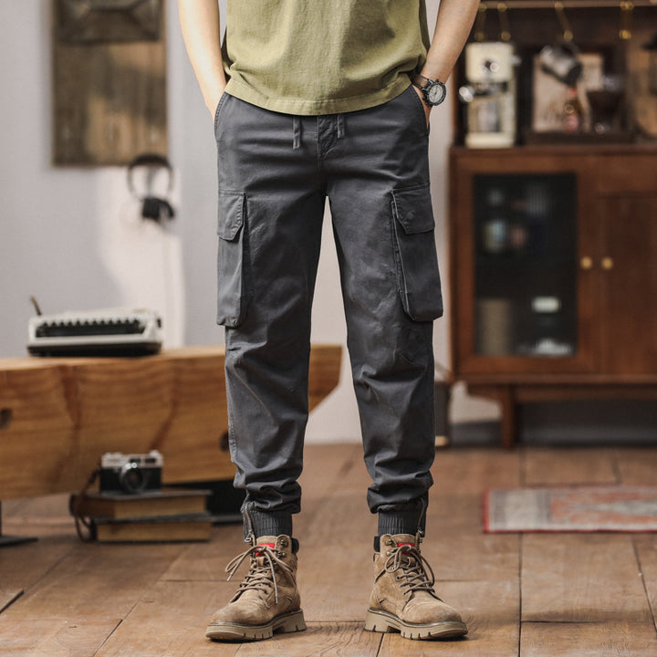 Herren Tactical-Style Cargojogger mit Tunnelzugbund, großen Klappentaschen und gerippten Beinabschlüssen Echo Archiv