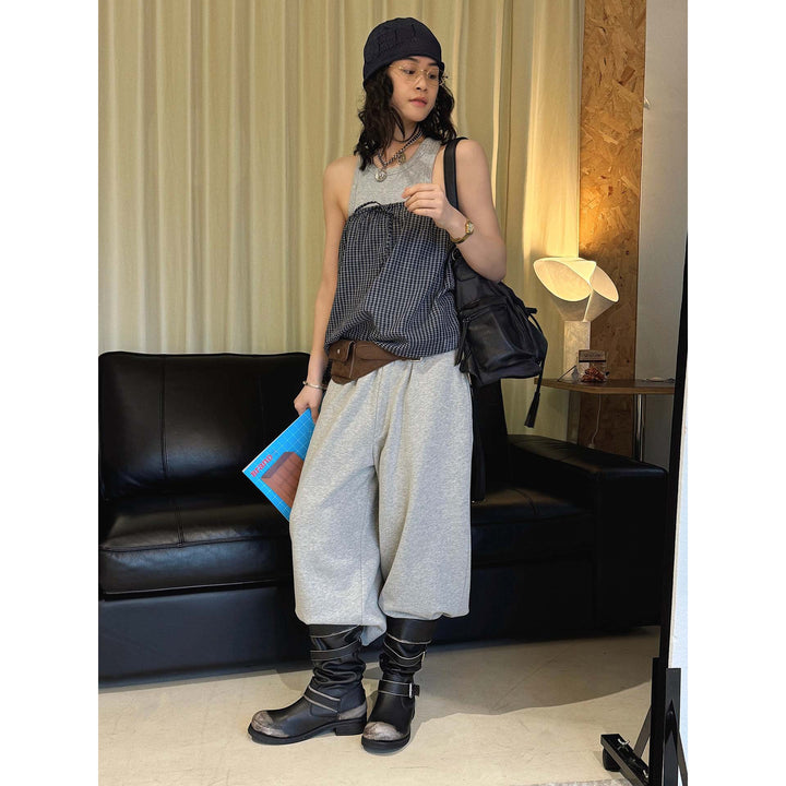 Damen Weiche High‑Waist Lounge‑Palazzohose aus Sweat mit elastischem Bund Echoarchiv