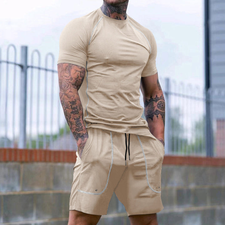 Herren Sportliches Kurzarm-Set aus atmungsaktivem Funktionsmaterial mit elastischem Bund Echoarchiv