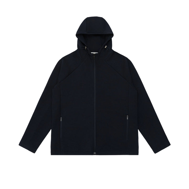 Unisex Minimalistische Kapuzen‑Zipjacke aus Softshell‑Fleece mit Raglanärmeln und wasserabweisenden Reißverschlusstaschen Echoarchiv