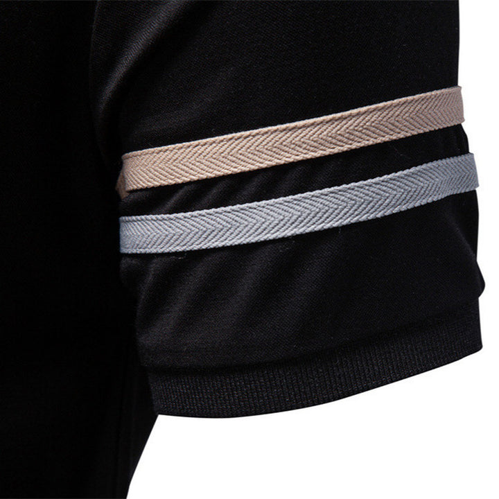 Herren nan atmungsaktives elastisches Poloshirt mit kurzem Reißverschluss und Kontraststreifen an Ärmeln Echo Archiv