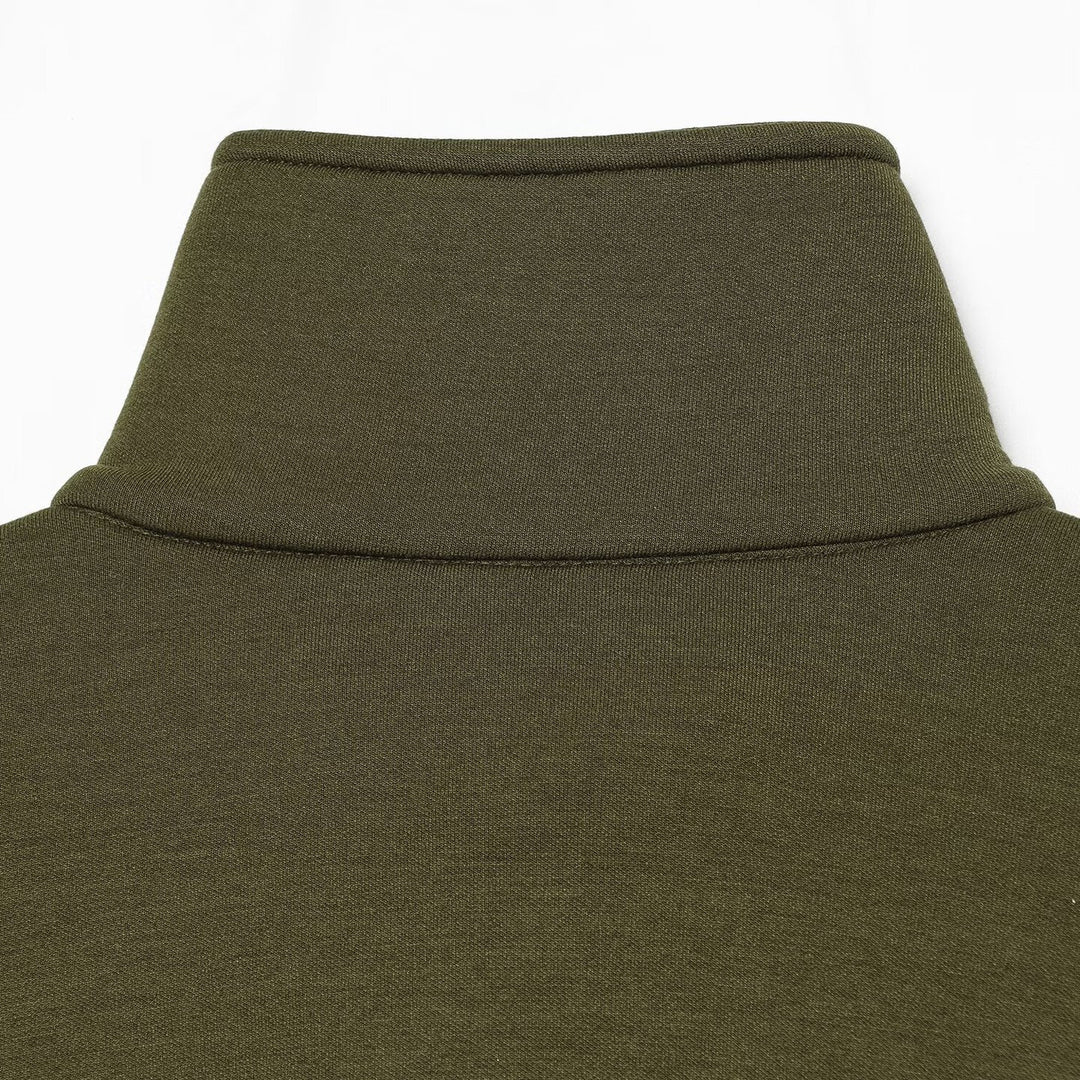 Damen Cropped Sweatjacke mit hohem Funnelkragen, durchgehendem Reißverschluss und tailliertem Saum Echoarchiv