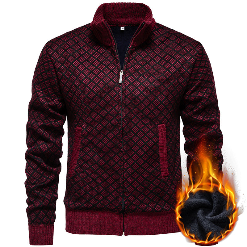 Herren sportliche Strickjacke mit modernem Muster Echoarchiv