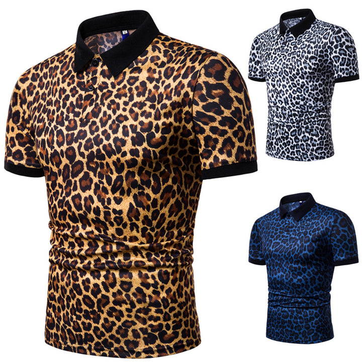 Herren Polo-Shirt mit aufregendem Leopardenmuster und modernem Schnitt Echoarchiv