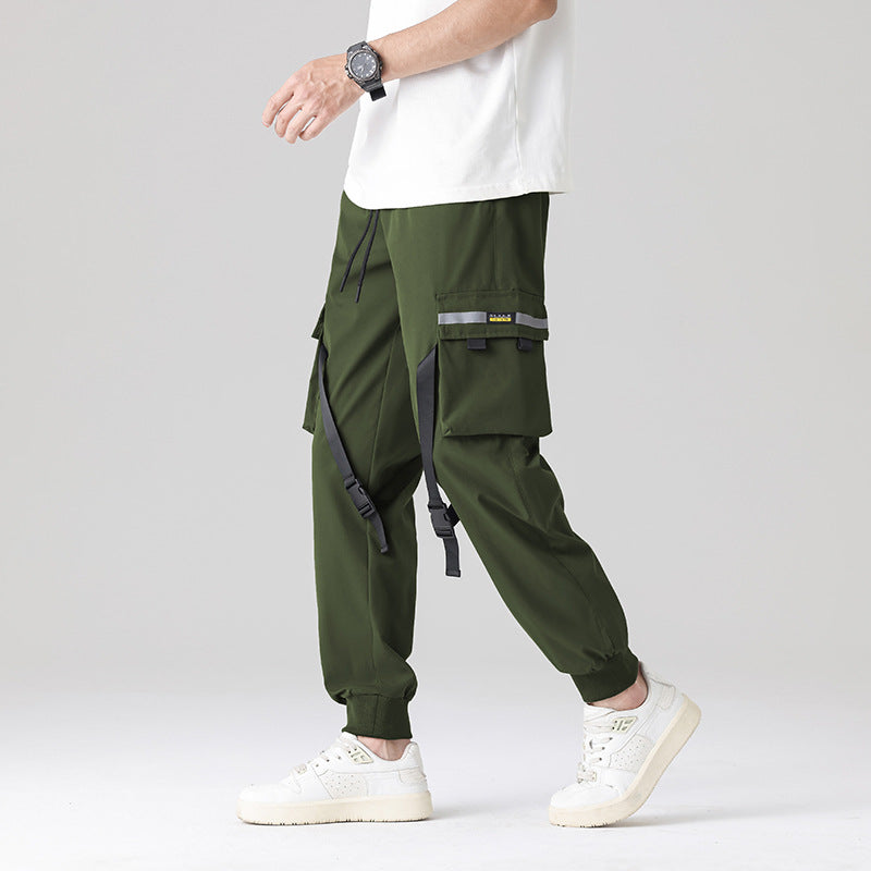 Herren Tech‑Utility Cargohose mit multifunktionalen Beintaschen, verstellbaren Gurtbändern & elastischen Bündchen Echo Archiv