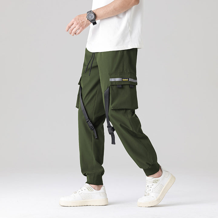 Herren Tech‑Utility Cargohose mit multifunktionalen Beintaschen, verstellbaren Gurtbändern & elastischen Bündchen Echo Archiv