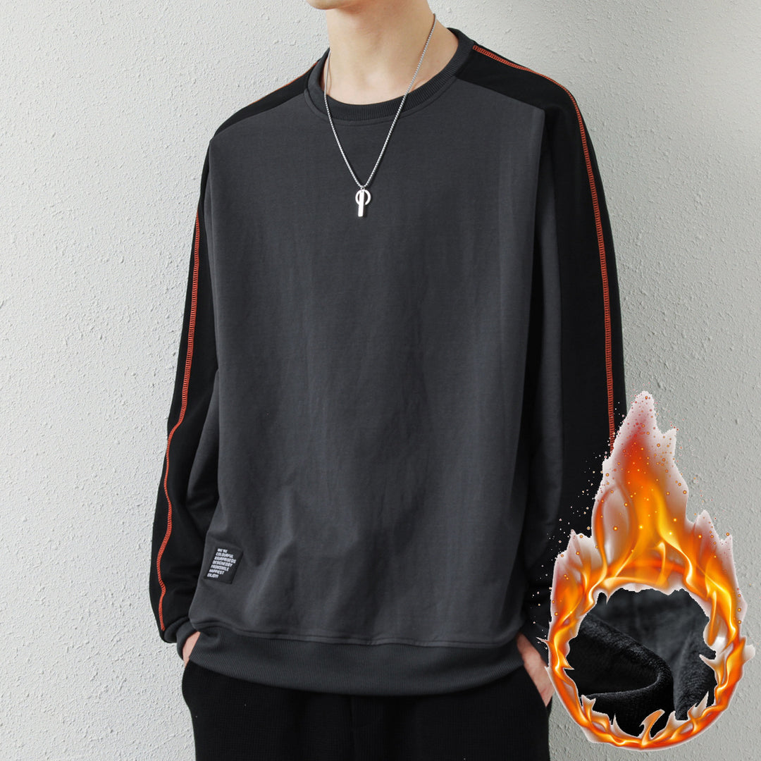 Herren Oversize-Sweatshirt mit kontrastierenden Ärmeln, Flachnaht-Details und Rippbündchen Echo Archiv