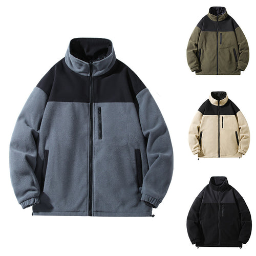 Herren Fleecejacke mit hohem Kragen und Reißverschlusstaschen Echoarchiv