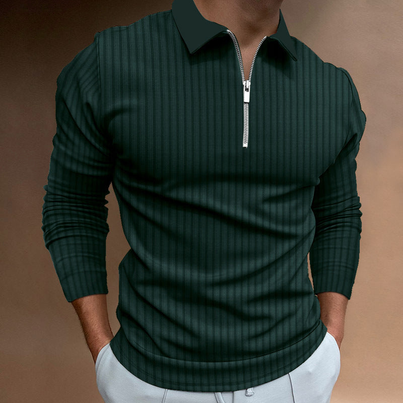 Herren Poloshirt mit elegantem Reißverschluss und strukturiertem Design Echoarchiv