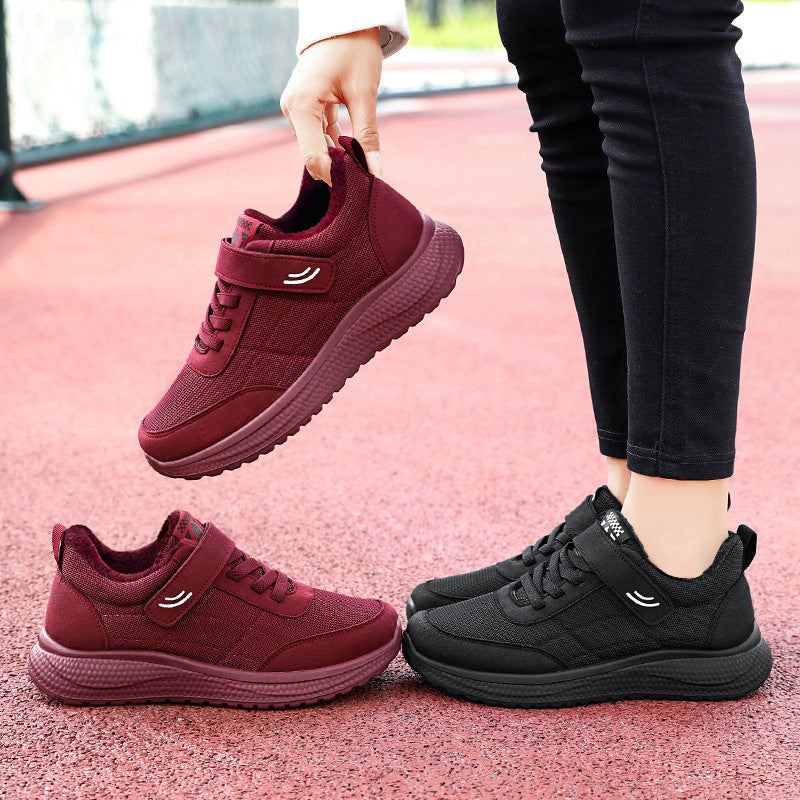 Damen nan gefütterter Komfort-Walking-Sneaker mit niedrigem Schaft, Klettverschluss und stoßabsorbierender EVA-Dämpfung Echo Archiv