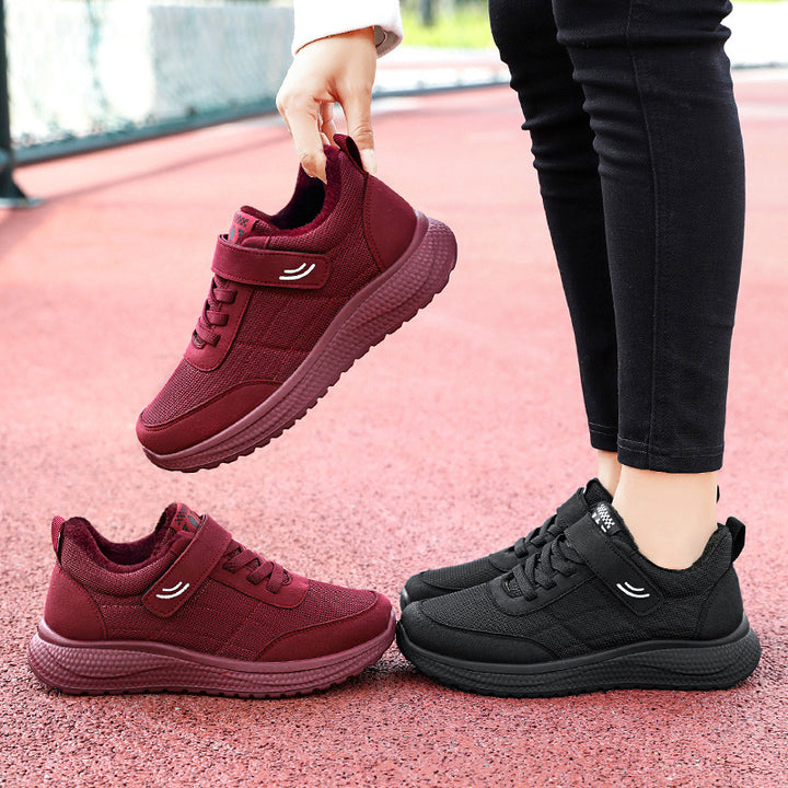 Damen nan gefütterter Komfort-Walking-Sneaker mit niedrigem Schaft, Klettverschluss und stoßabsorbierender EVA-Dämpfung Echo Archiv
