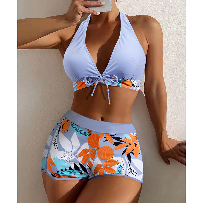 Damen Bikini-Set mit sportlichem High-Waist-Schnitt und verspieltem Blumenmuster Echo Archiv