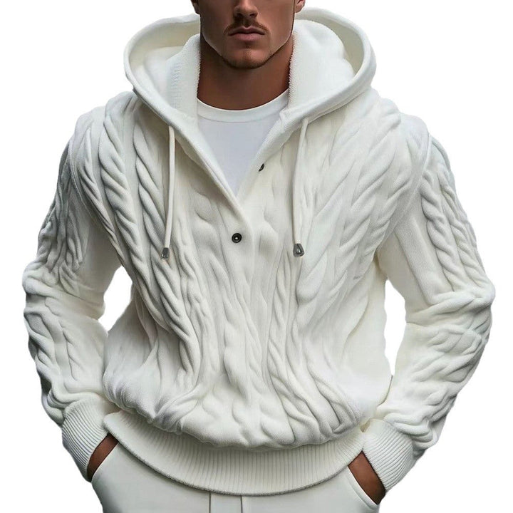 Herren gemütlicher Strickpullover mit Kapuze Echoarchiv