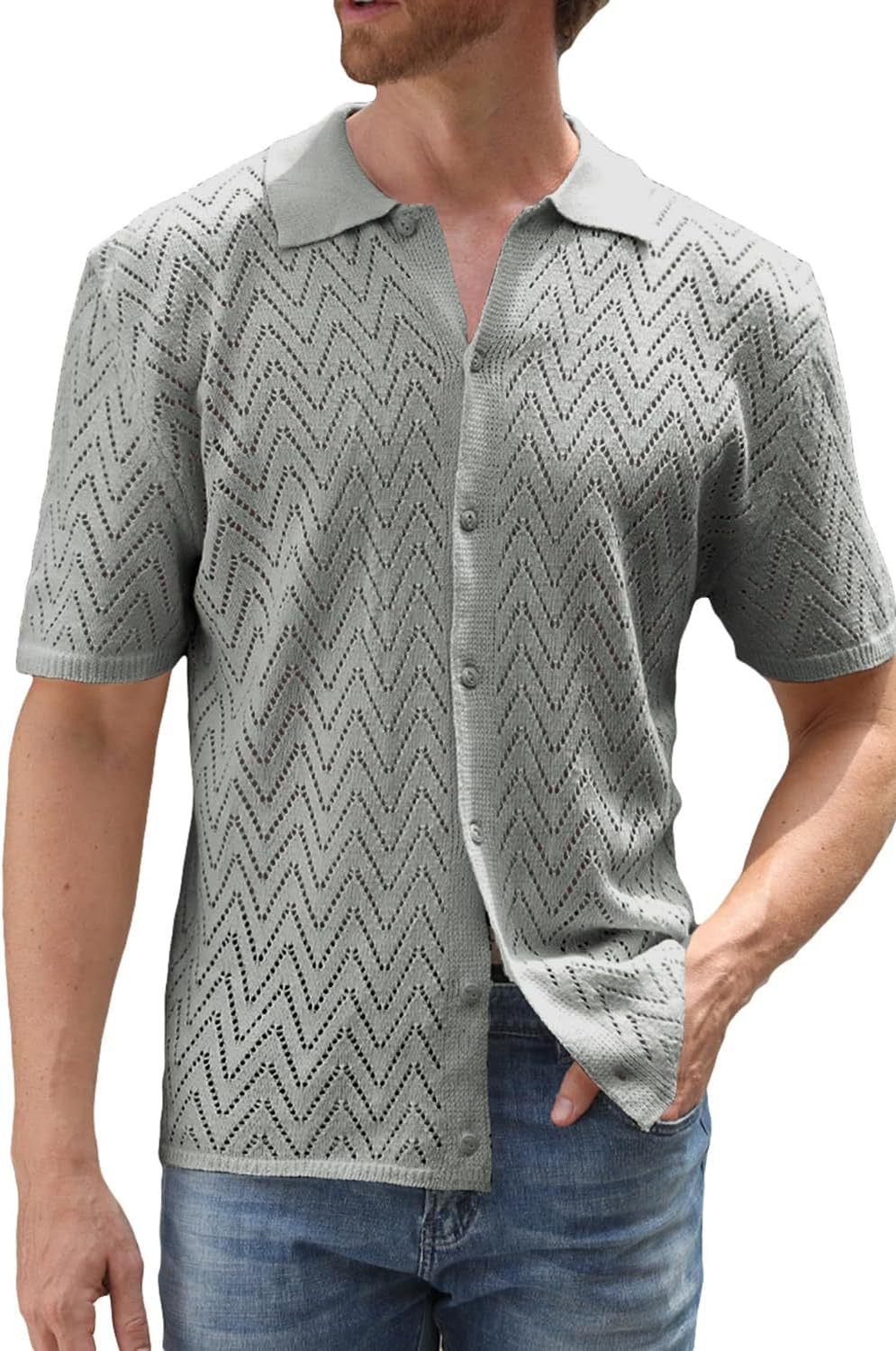 Herren Kurzarm Strickshirt Echoarchiv