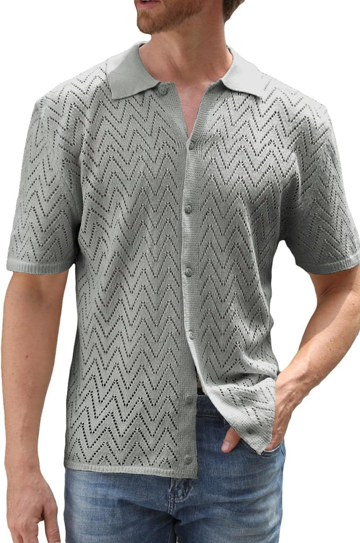 Herren Kurzarm Strickshirt Echoarchiv