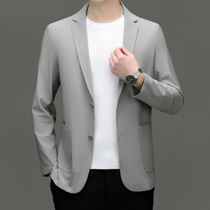 Herren eleganter Blazer mit strukturierter Oberfläche und modernen Akzenten Echoarchiv