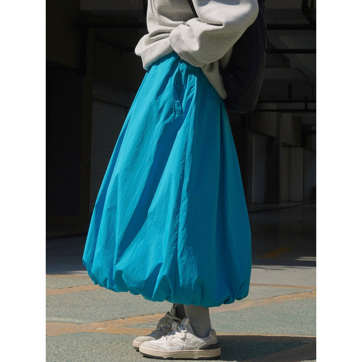 Damen Weite Ballonrock aus technischem Nylon mit elastischem Bund Echoarchiv