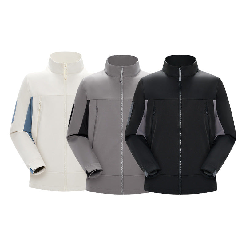 Herren Hybrid-Softshelljacke im Urban-Tech-Look mit hohem Stehkragen und verdecktem Reißverschluss Echo Archiv