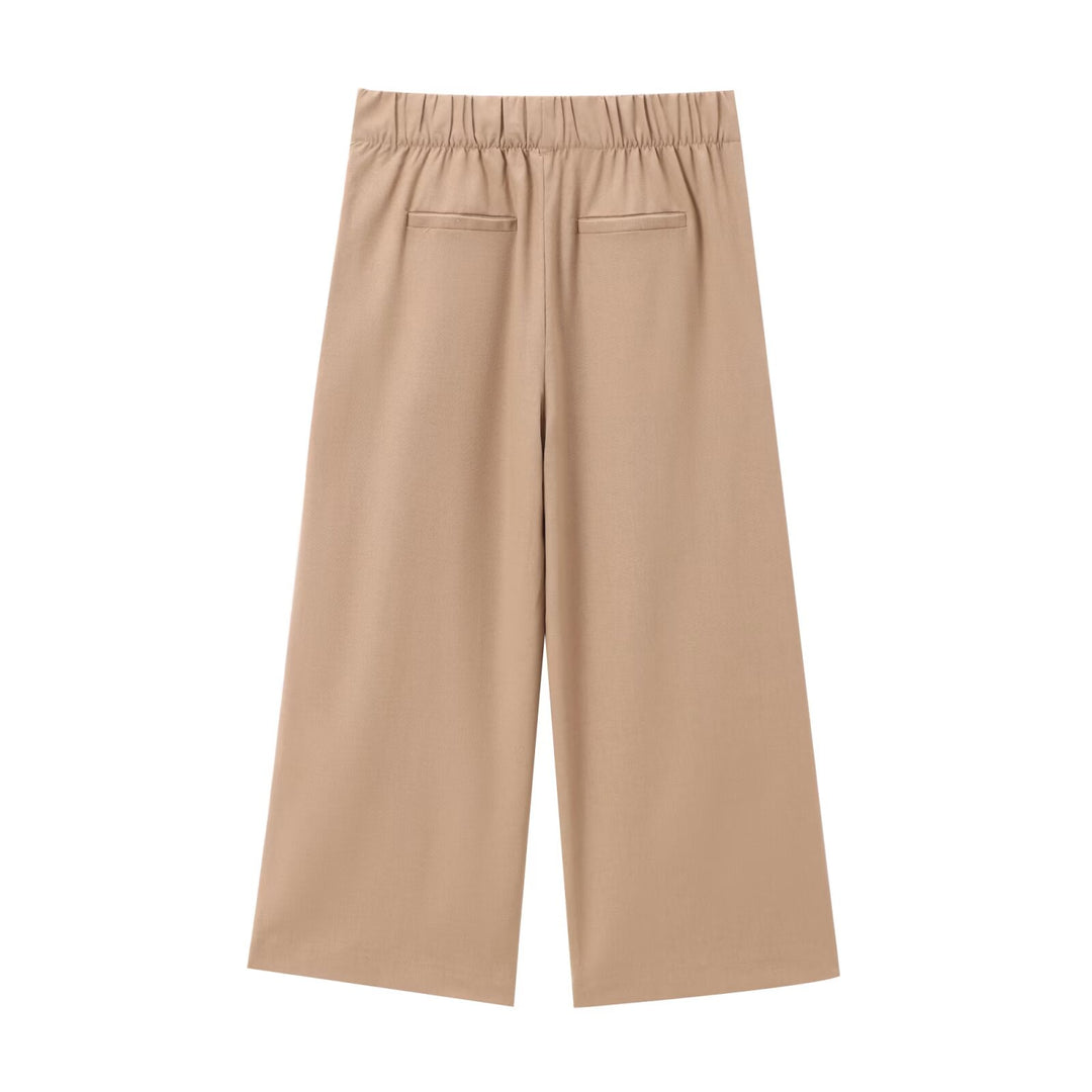 Damen Weite Culotte-Hose mit elastischem Bund und geradem Bein Echo Archiv