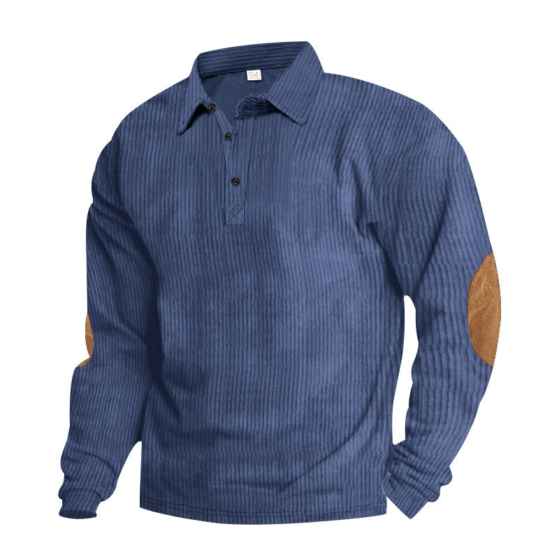 Herren Lässiger Kordpullover mit Lederbesätzen Echoarchiv