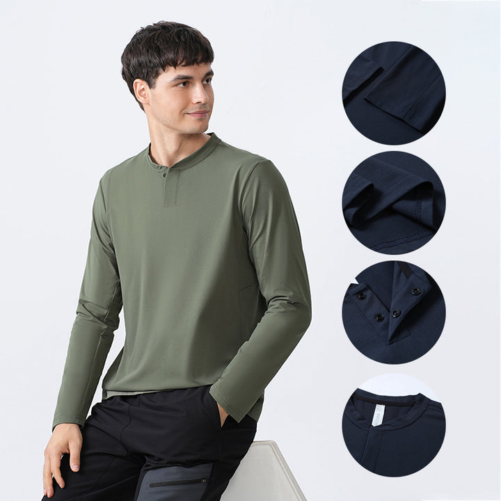 Herren Funktionales Langarmshirt mit Stehkragen Echoarchiv