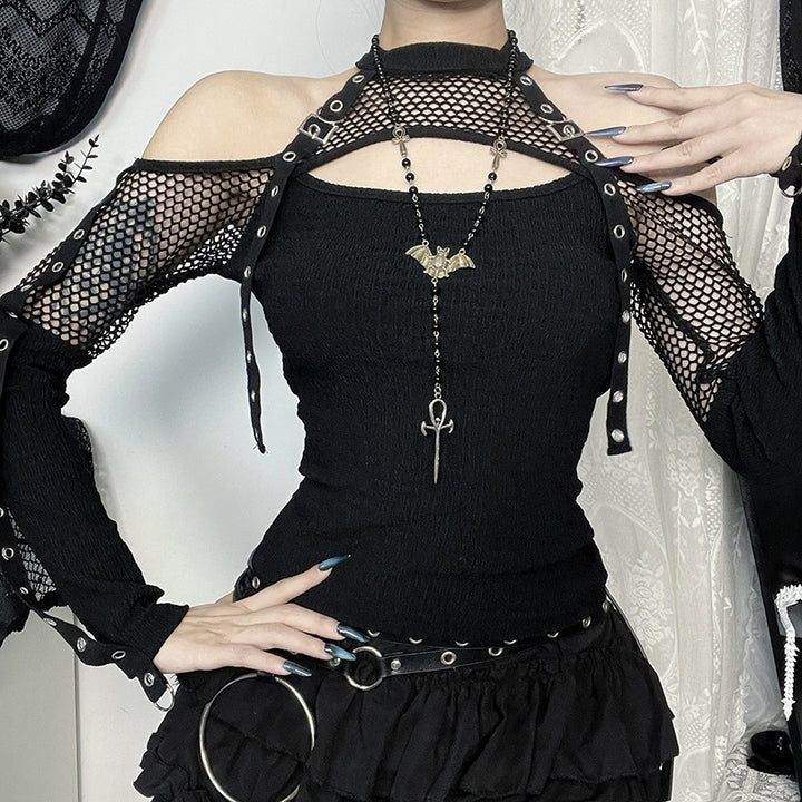 Damen modisches Oberteil mit einzigartigem Cut-Out-Design und Netzdetails Echo Archiv