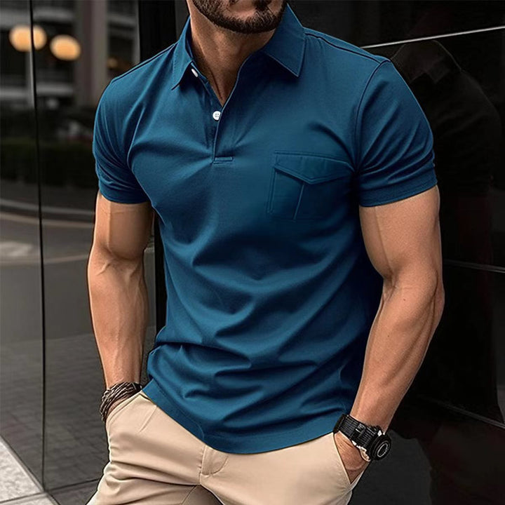 Herren Kurzarm Poloshirt mit praktischer Brusttasche und modernem Schnitt Echoarchiv