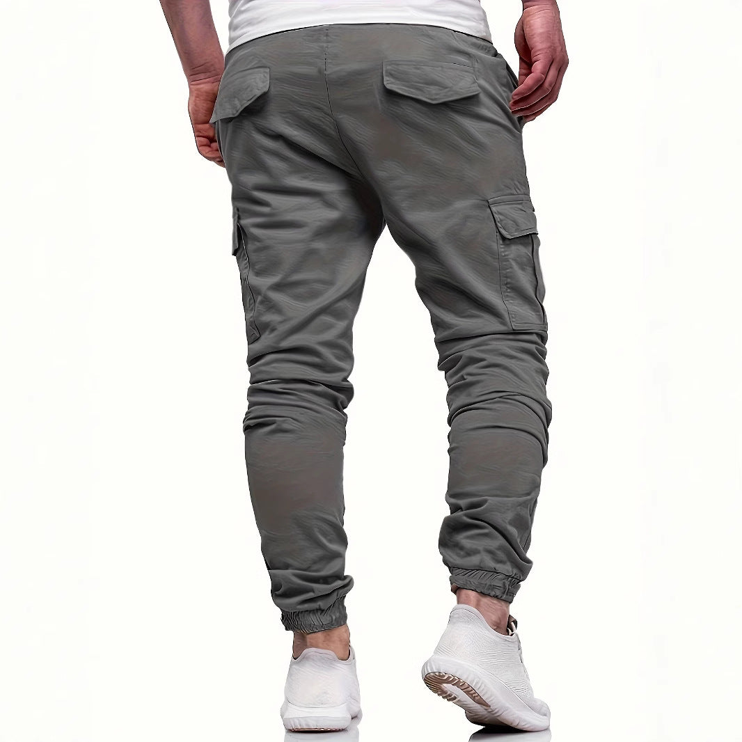 Herren Slim‑Tapered Utility‑Cargohose im Joggerstil mit Klapp- und Reißverschlusstaschen Echo Archiv