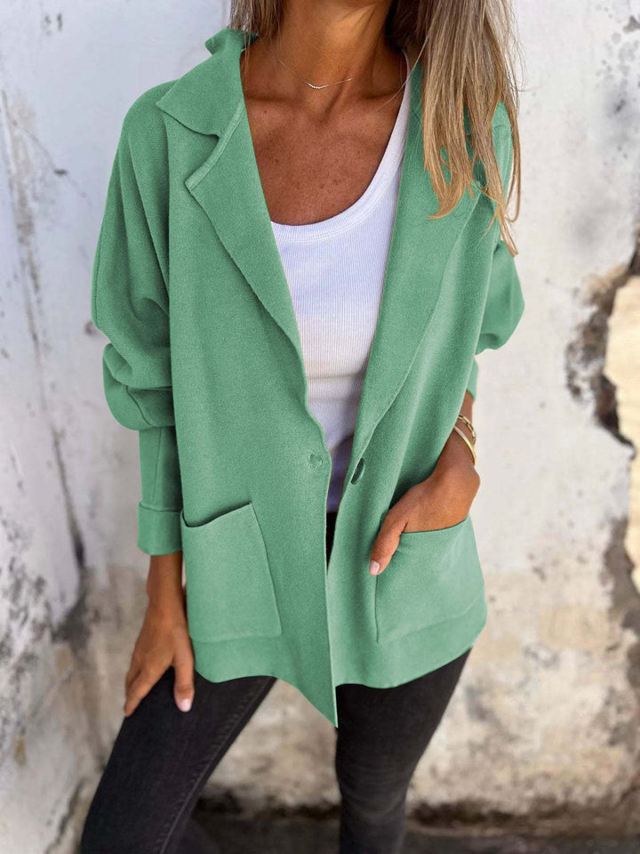 Damen Lässiger Oversize-Blazer mit praktischen Taschen und Knopfverschluss Echoarchiv