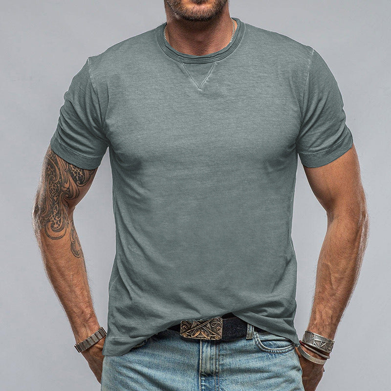Herren klassisches Rundhals-T-Shirt aus hochwertiger Baumwolle Echoarchiv