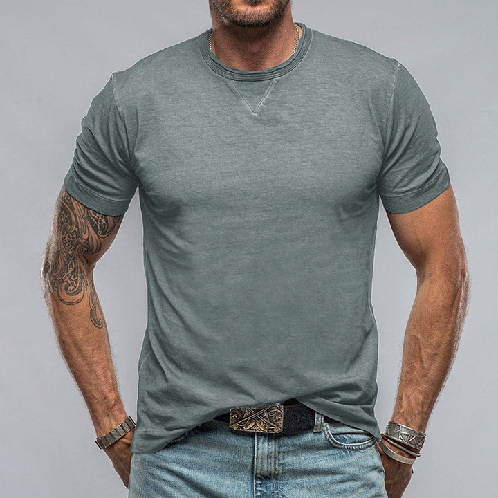 Herren klassisches Rundhals-T-Shirt aus hochwertiger Baumwolle Echoarchiv