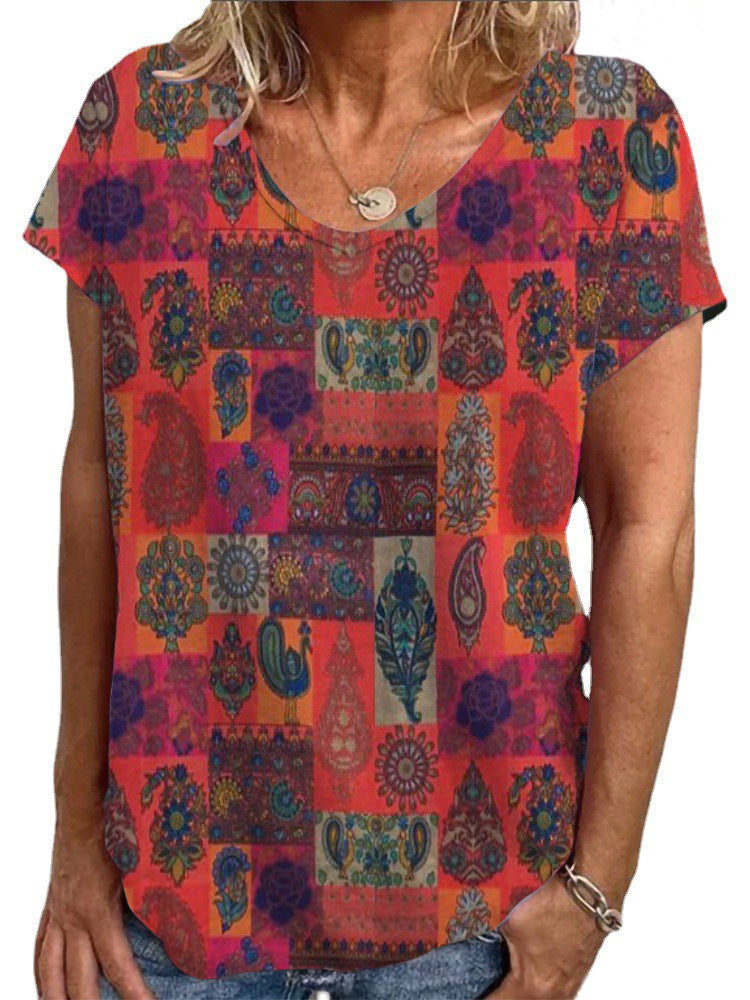 Damen Lockere Bluse mit buntem Paisleymuster Echo Archiv