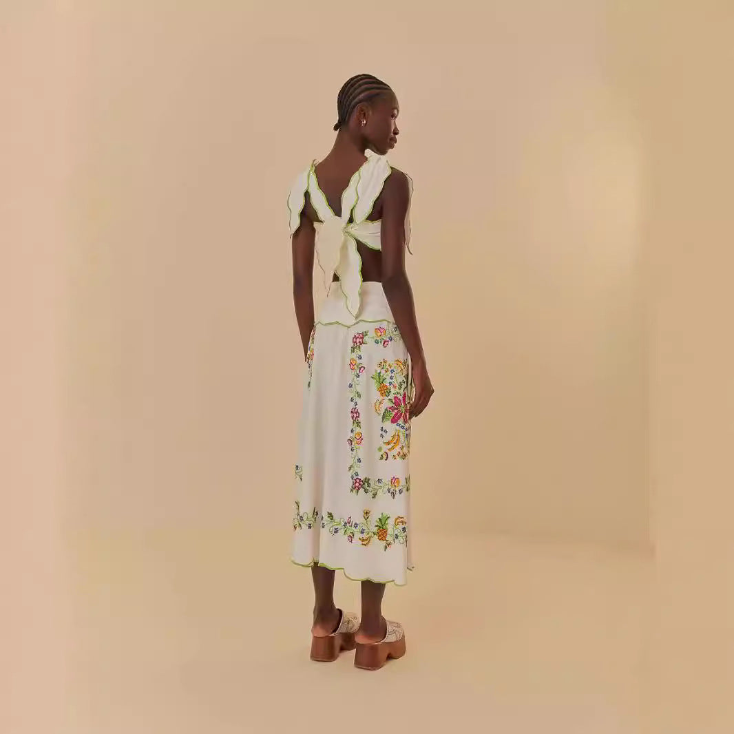 Damen Sommerkleid mit aufwendiger floralem Stickdesign Echo Archiv
