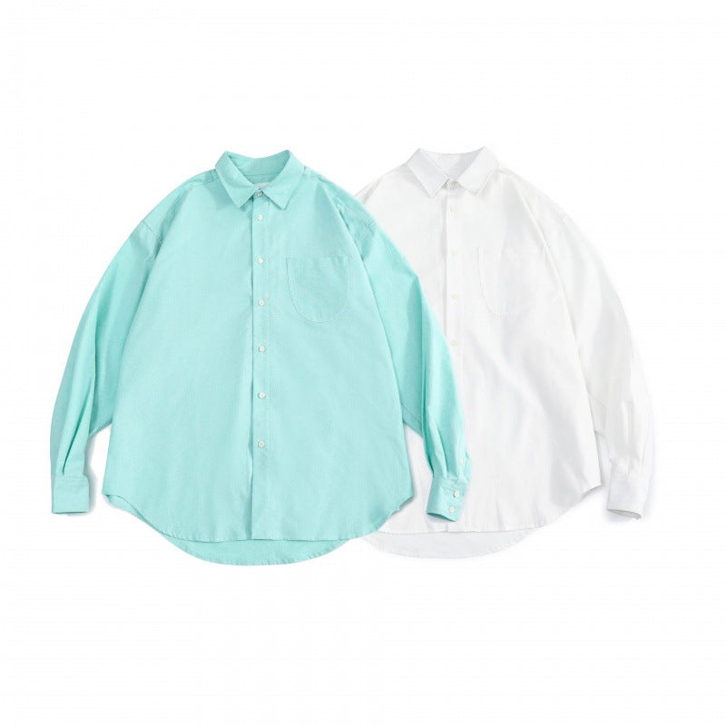 Unisex Oversize‑Hemd aus feinem Oxford‑Baumwollstoff mit Brusttasche und abgerundetem Saum Echo Archiv