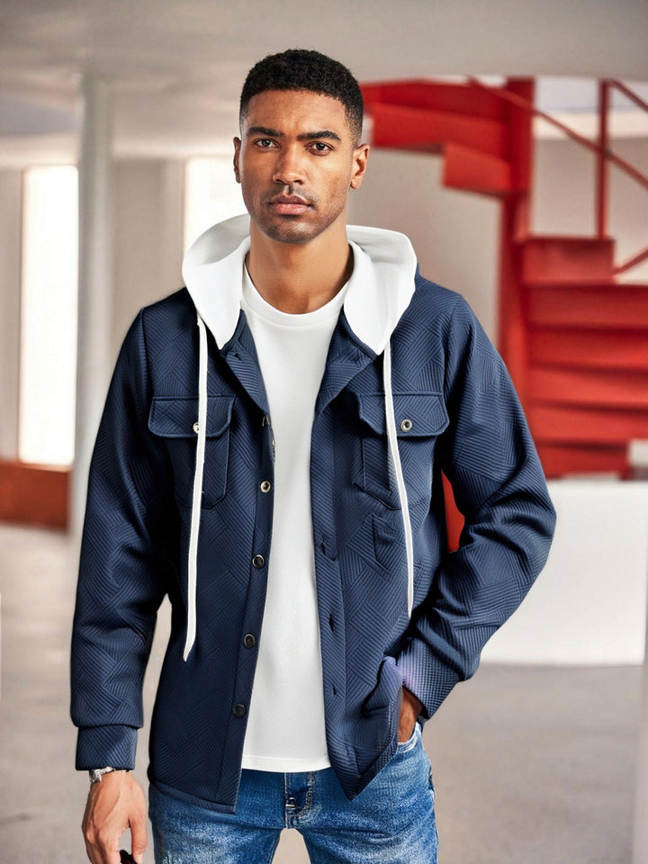 Herren modische Hybrid-Jacke mit abnehmbarer Kapuze und praktischen Taschen Echoarchiv