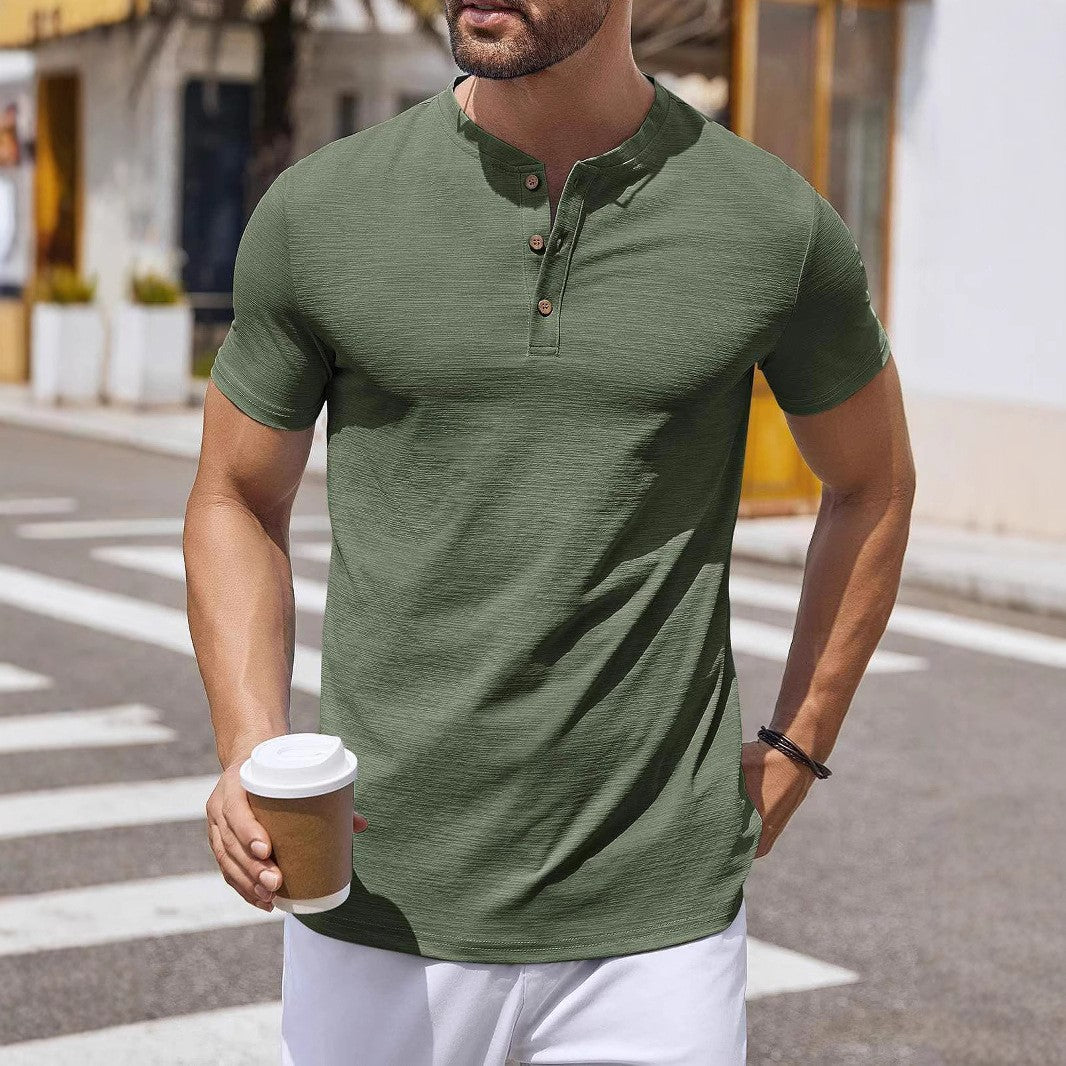 Herren T-Shirt mit Knopfleiste und zeitlosem Design Echoarchiv