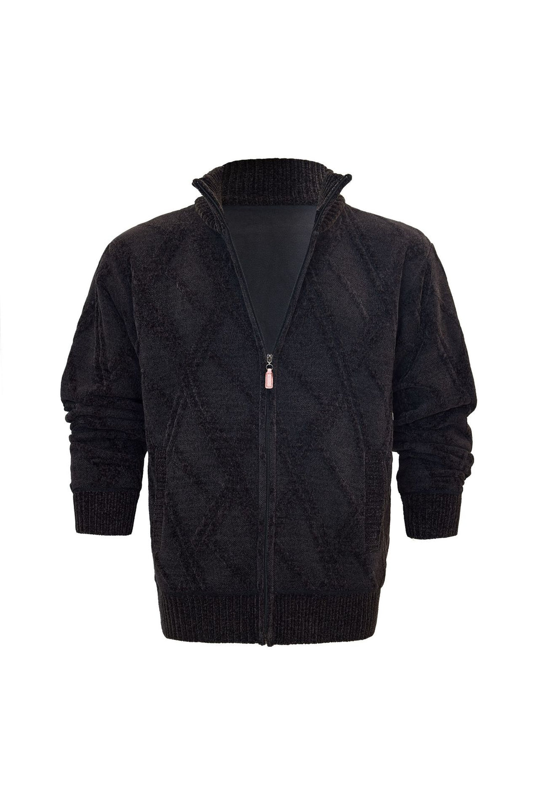 Herren Fleece-Jacke mit strukturierter Oberfläche und hohem Kragen Echoarchiv