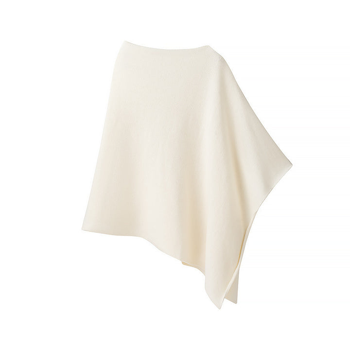 Damen Leichter Strickponcho mit asymmetrischem Saum und U-Boot-Ausschnitt Echo Archiv