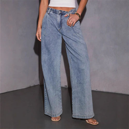 Damen nan weite Highwaist-Jeans mit weitem Bein, legerer Passform und soften Denim-Finish Echo Archiv
