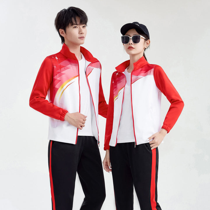 Unisex Performance-Trainingsanzug im Team-Look mit Stehkragen Echoarchiv