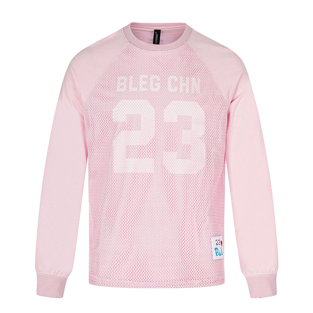 Herren Sportives Mesh-Layer Rundhals‑Sweatshirt mit Raglanärmeln und Front‑Print Echoarchiv